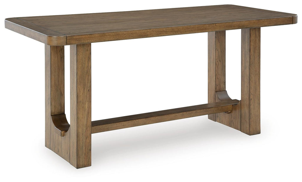 Cabalynn Counter Height Dining Table in Light Brown, angle view