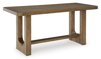 Cabalynn Counter Height Dining Table in Light Brown, angle view