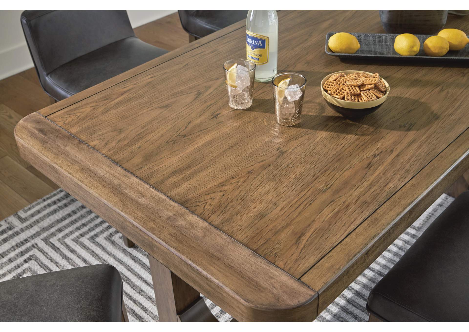 Cabalynn Counter Height Dining Table and 6 Barstools detail