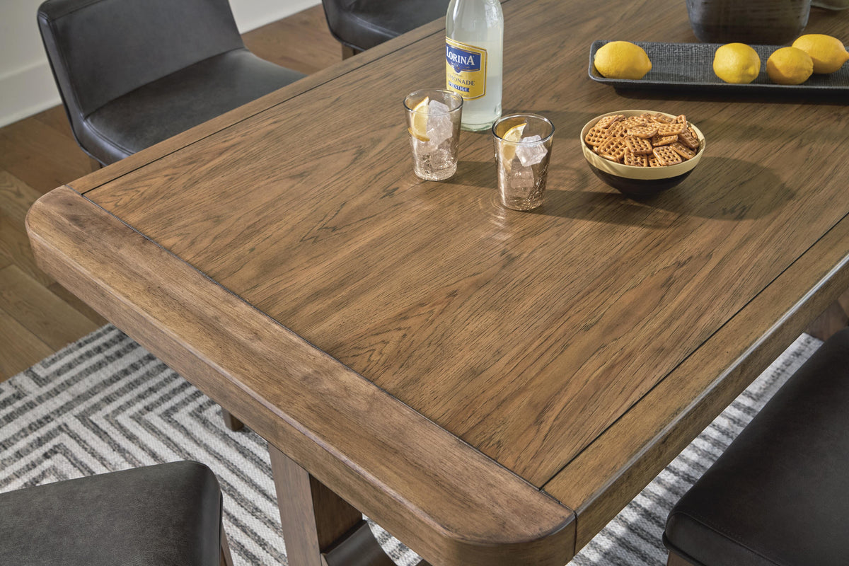 Cabalynn Counter Height Dining Table in Light Brown, top view