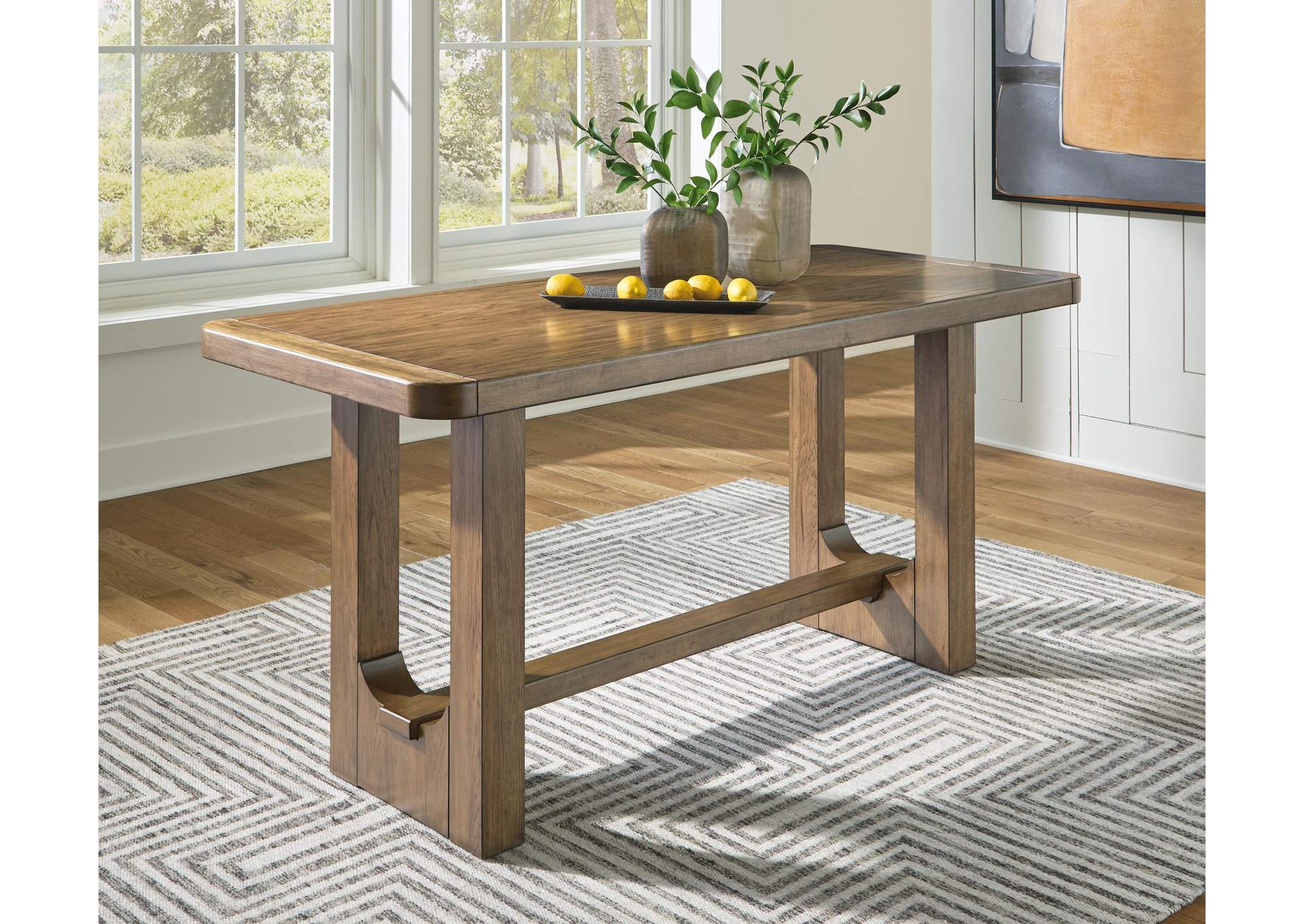 Cabalynn Counter Height Dining Table and 6 Barstools with Storage