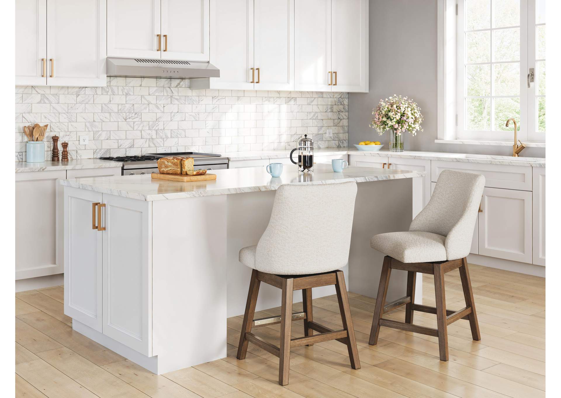 Cabalynn Counter Height Dining Table and 6 Barstools