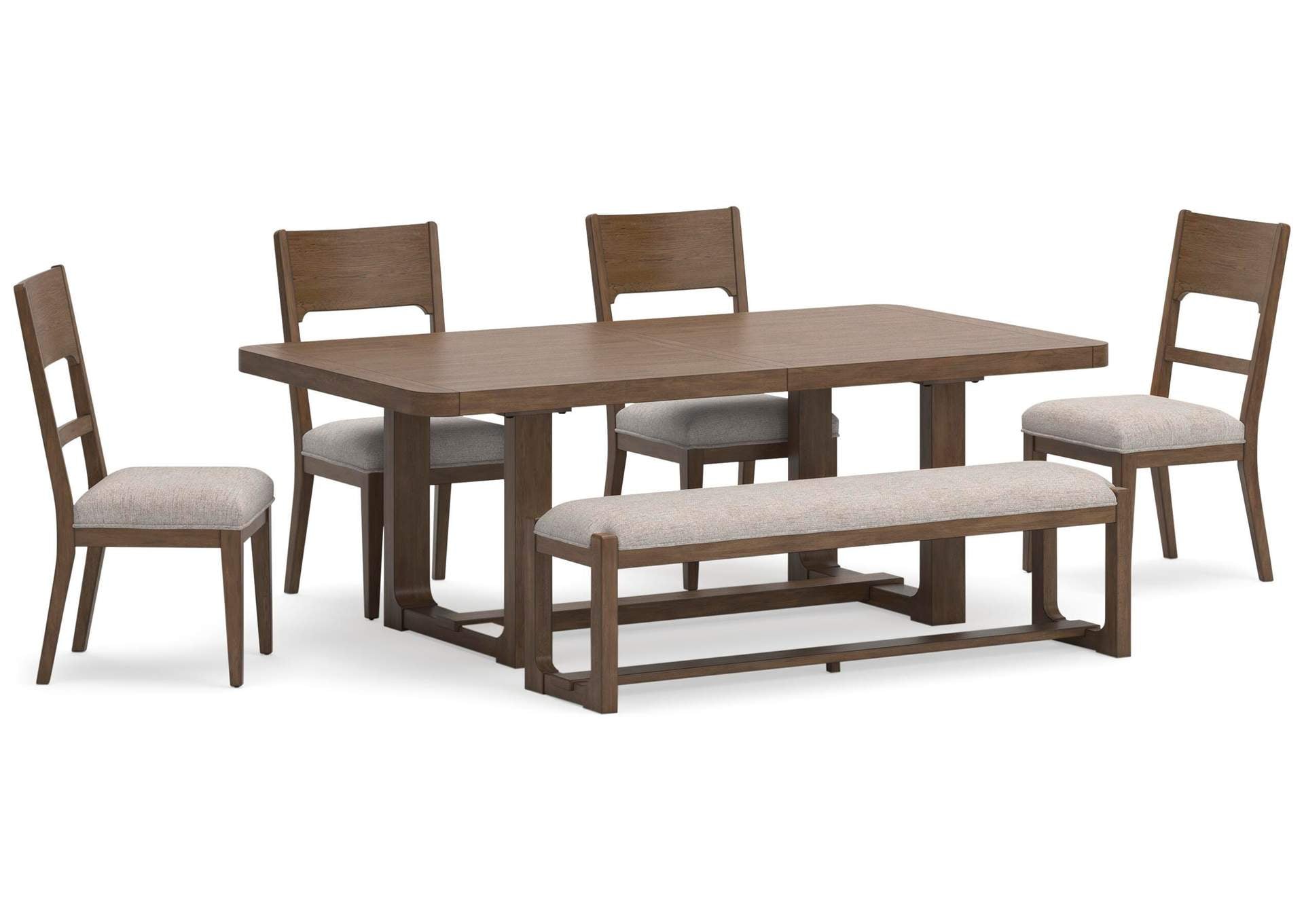 Cabalynn Extendable Dining Table and 4 Chairs and Bench