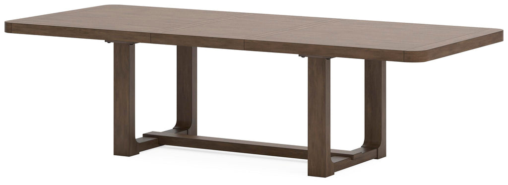Cabalynn Dining Extension Table in Light Brown, angle view
