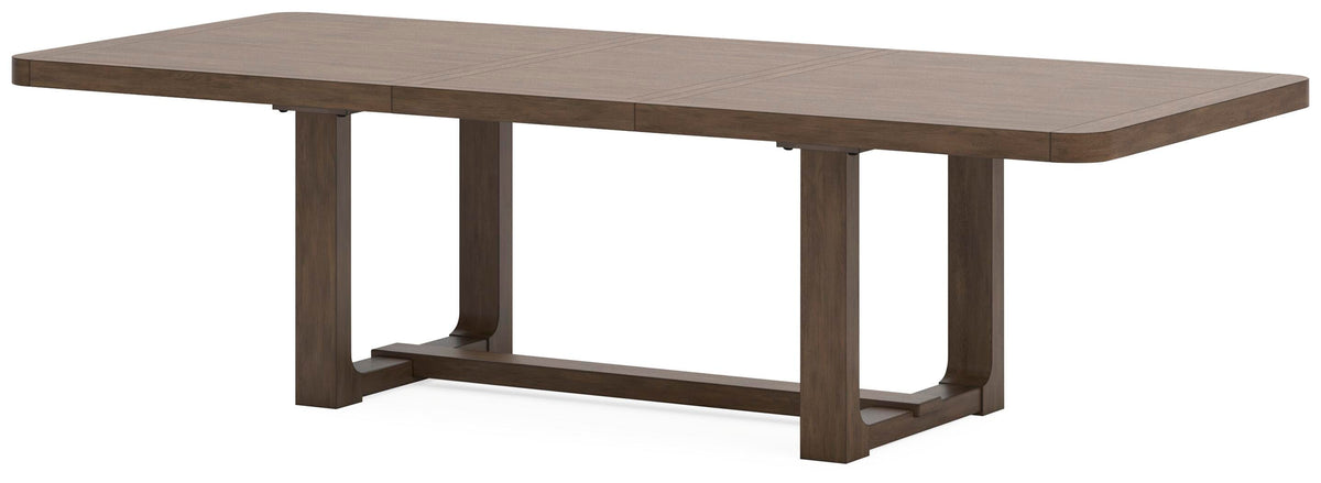 Cabalynn Dining Extension Table in Light Brown, angle view