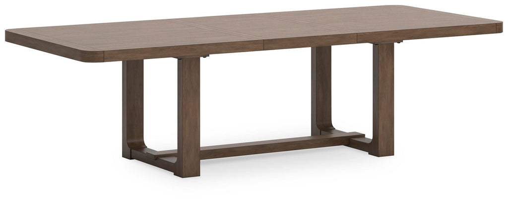Cabalynn Dining Extension Table in Light Brown, angle view