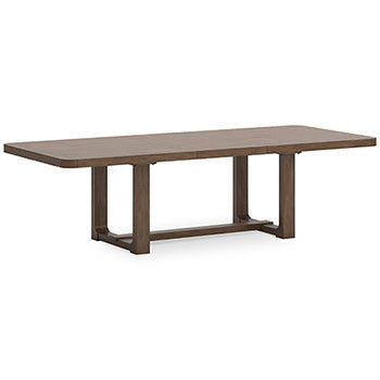 Cabalynn Dining Extension Table in Light Brown, angle view