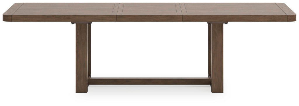 Cabalynn Dining Extension Table in Light Brown, back view