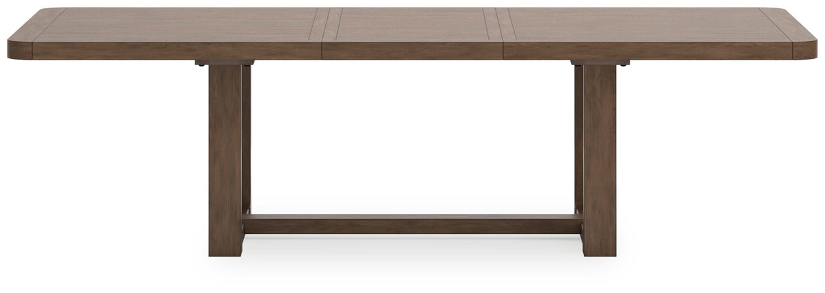 Cabalynn Dining Extension Table in Light Brown, back view