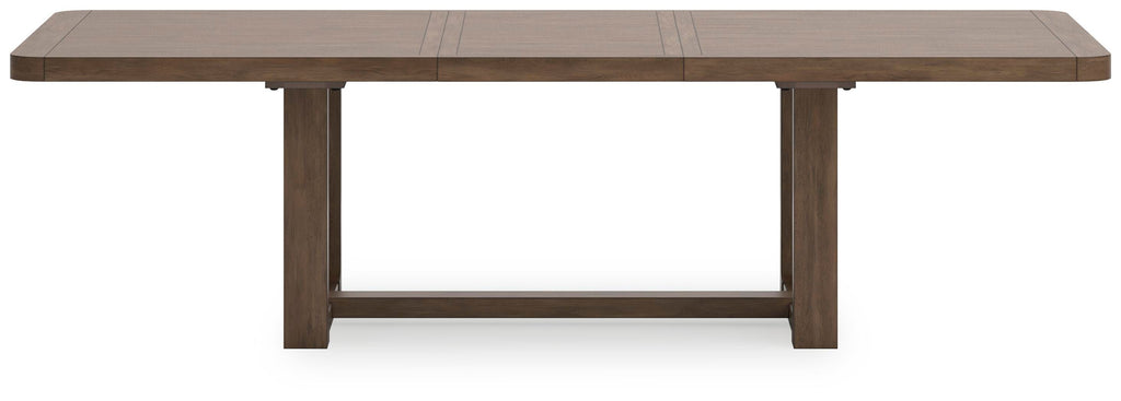 Cabalynn Dining Extension Table in Light Brown, front view