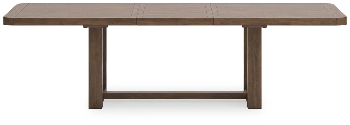 Cabalynn Dining Extension Table in Light Brown, front view