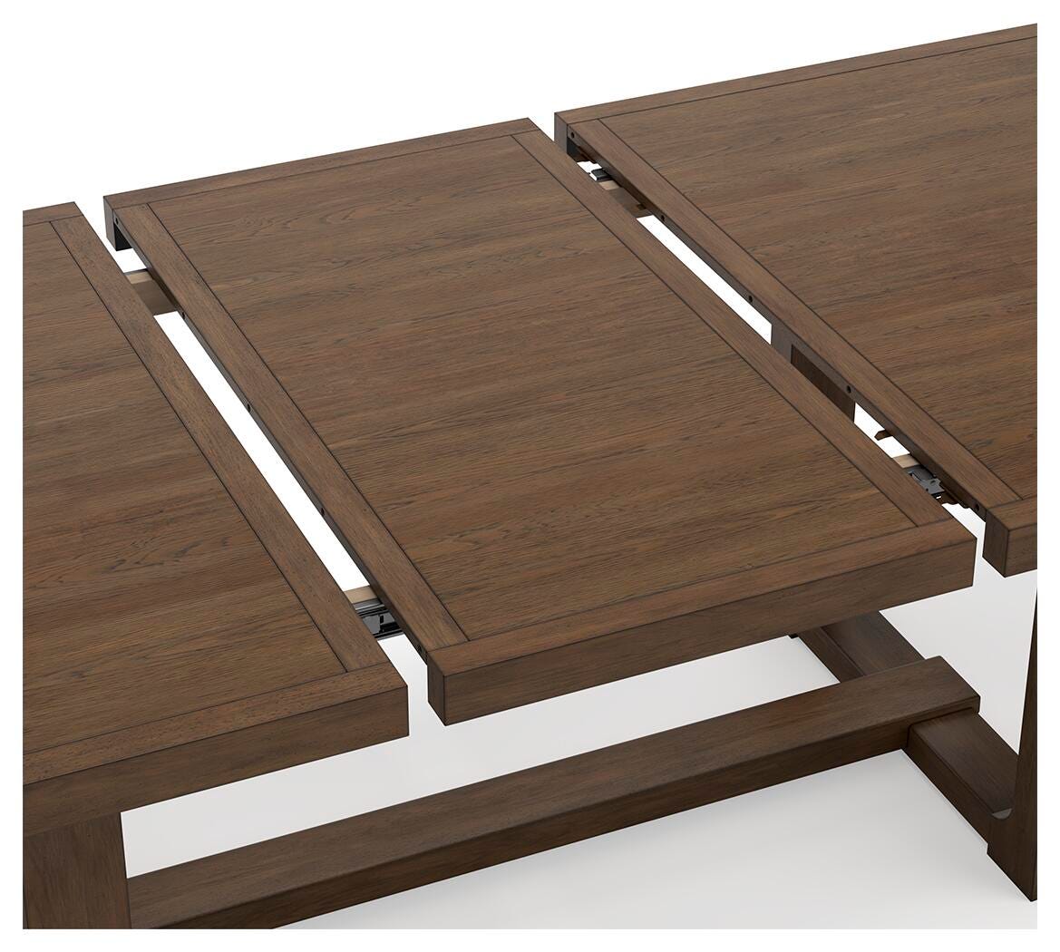 Cabalynn Dining Extension Table in Light Brown, detail view