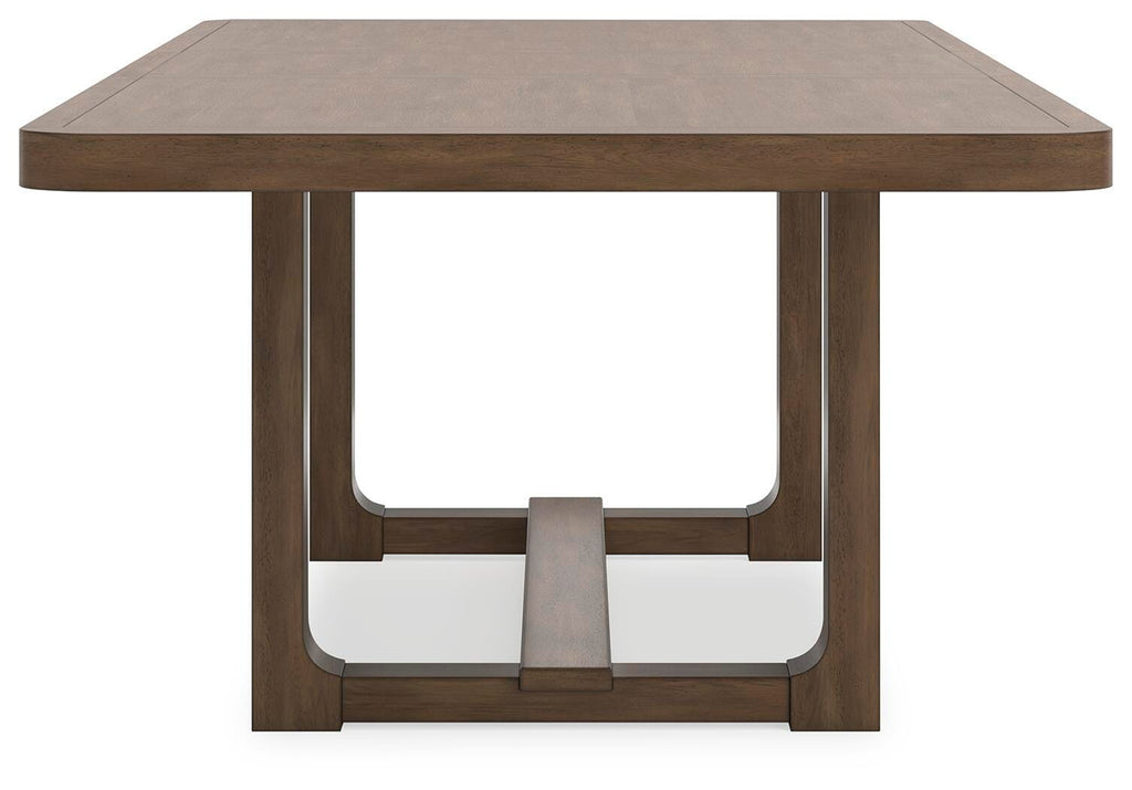 Cabalynn Dining Extension Table in Light Brown, side view