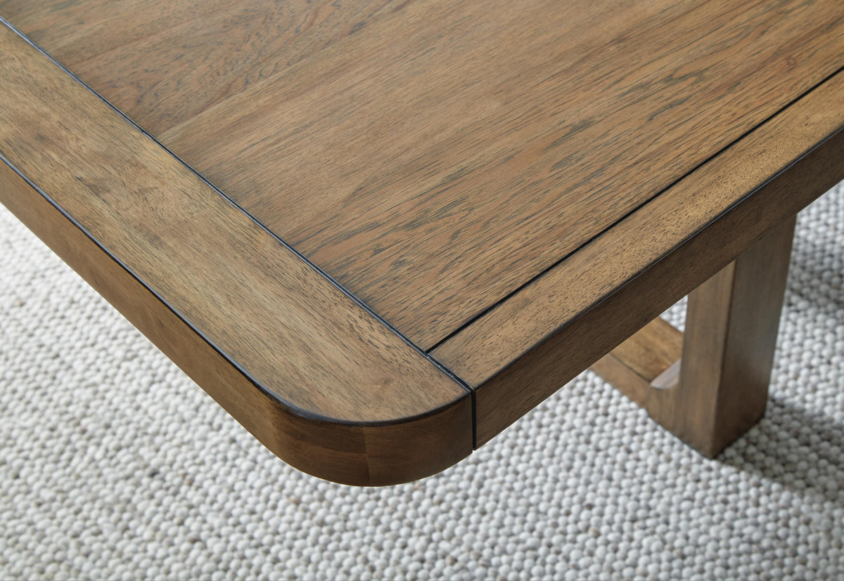 Cabalynn Dining Extension Table in Light Brown, top view