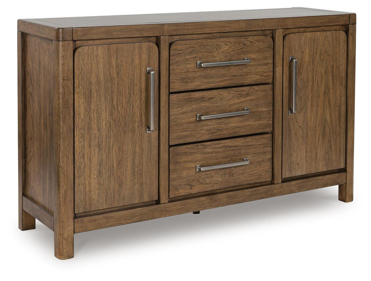Cabalynn Dining Server in Light Brown, closed view