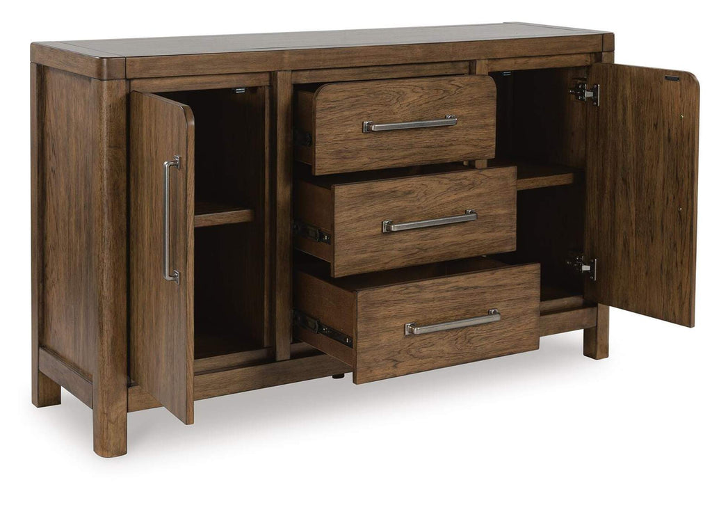 Cabalynn Counter Height Dining Table and 6 Barstools with Storage angled view