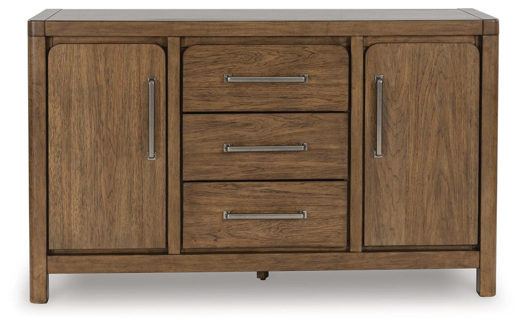 Cabalynn Dining Server in Light Brown, front view
