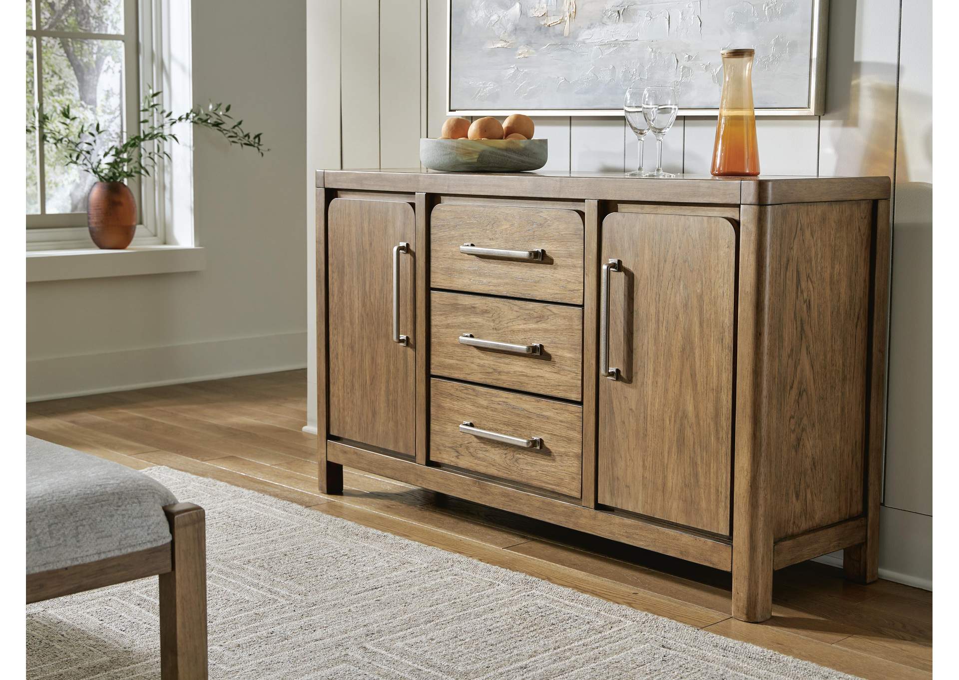 Cabalynn Counter Height Dining Table and 6 Barstools with Storage