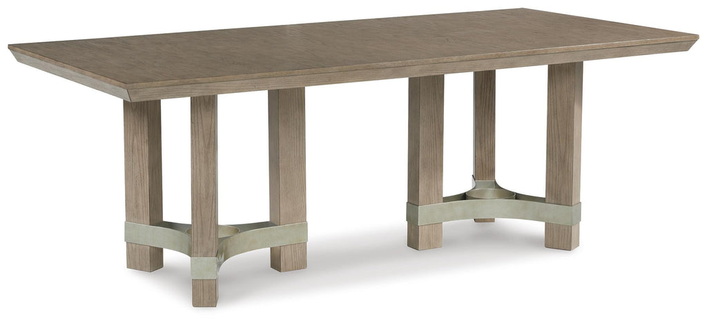 Chrestner Dining Table in Gray, angle view