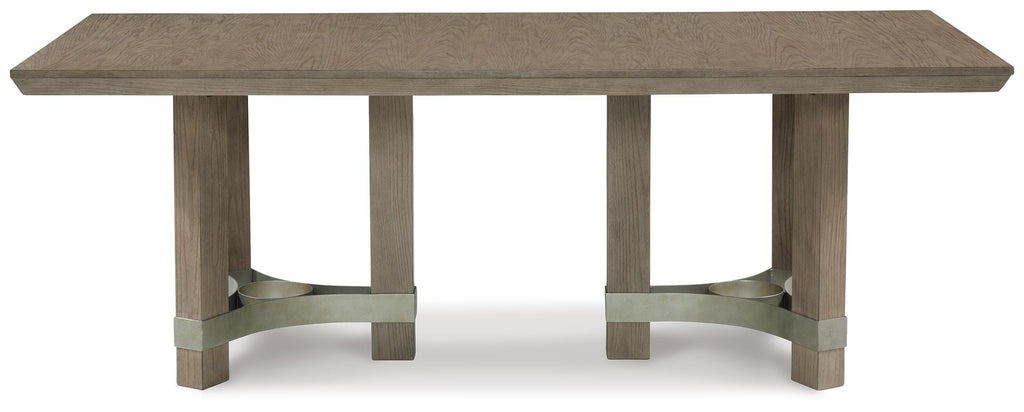 Chrestner Dining Table in Gray, front view