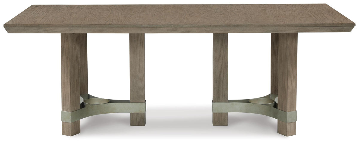 Chrestner Dining Table in Gray, front view