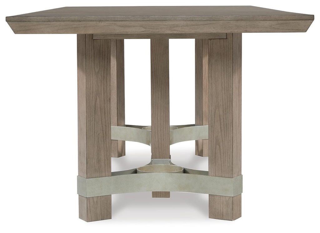 Chrestner Dining Table in Gray, side view