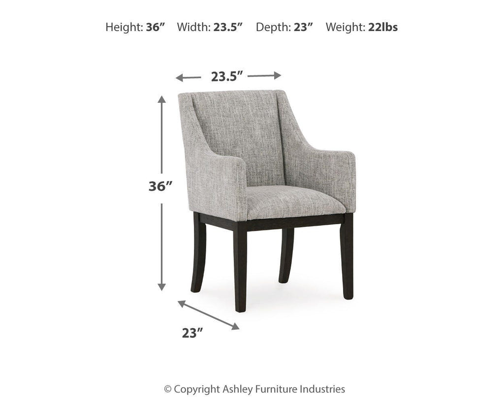 Burkhaus Dining Arm Chair in Beige/Dark Brown, alternate view 8