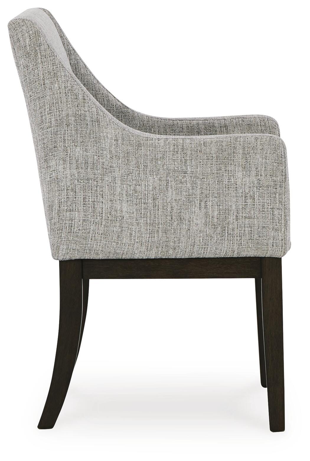 Burkhaus Dining Arm Chair in Beige/Dark Brown, side view