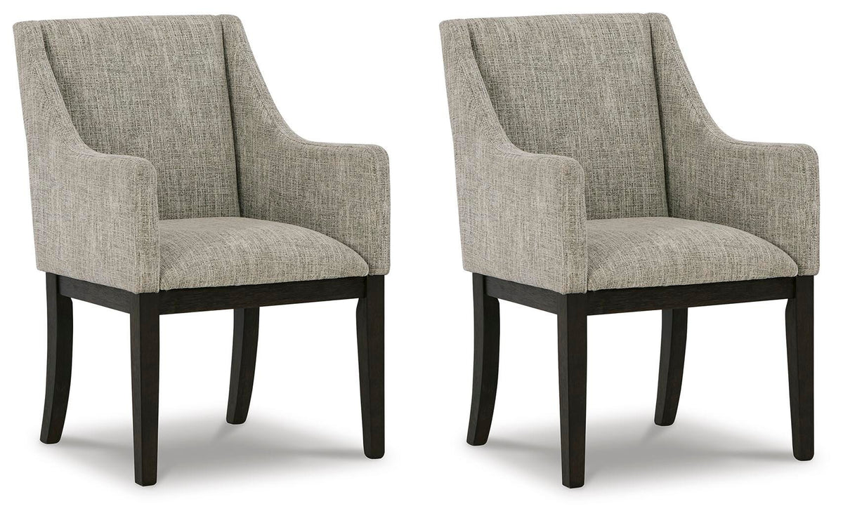 Burkhaus Dining Arm Chair in Beige/Dark Brown, alternate view 2