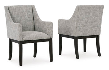 Burkhaus Dining Arm Chair in Beige/Dark Brown