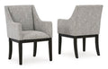 Burkhaus Dining Arm Chair in Beige/Dark Brown