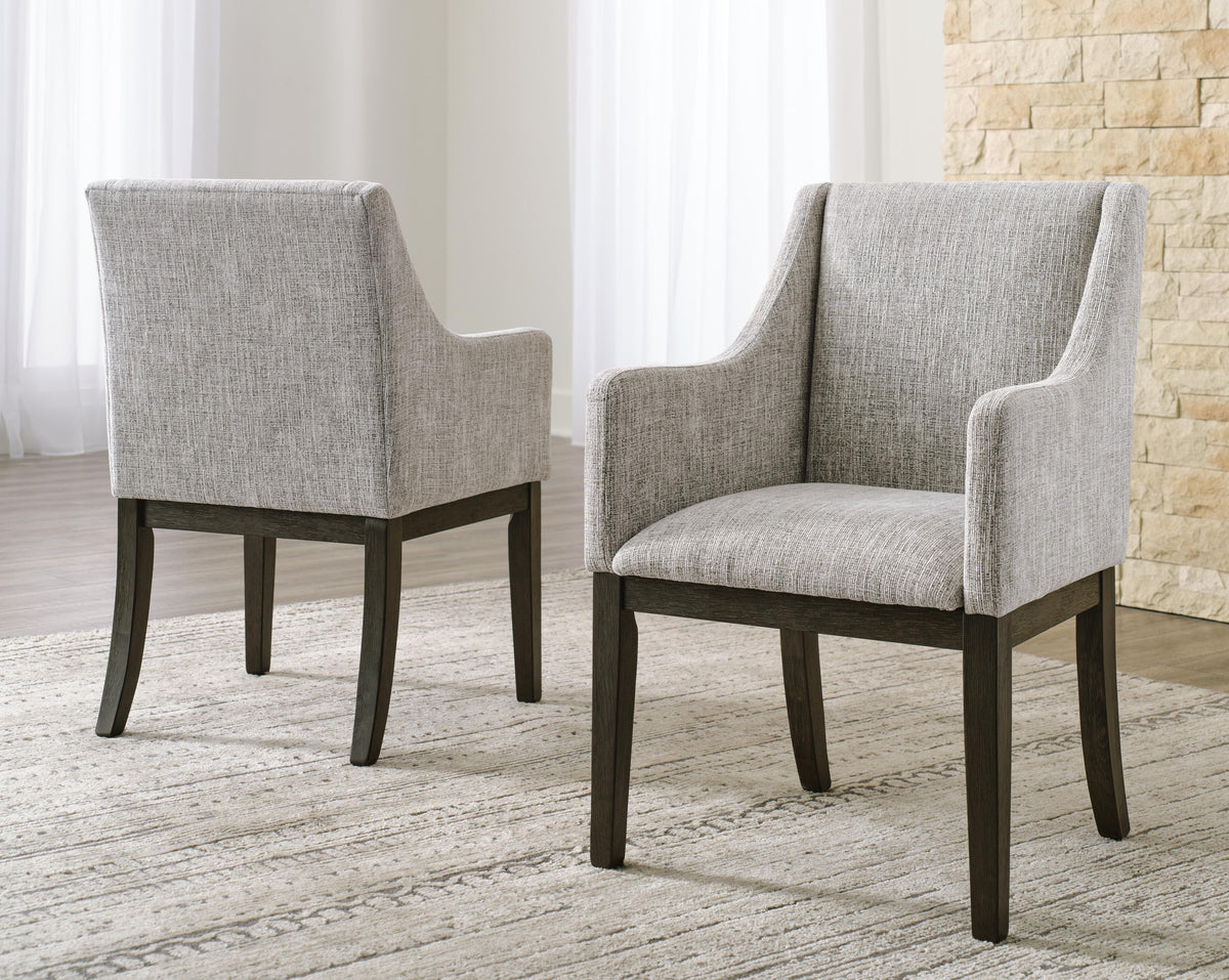 Burkhaus Dining Arm Chair in Beige/Dark Brown, alternate view 3