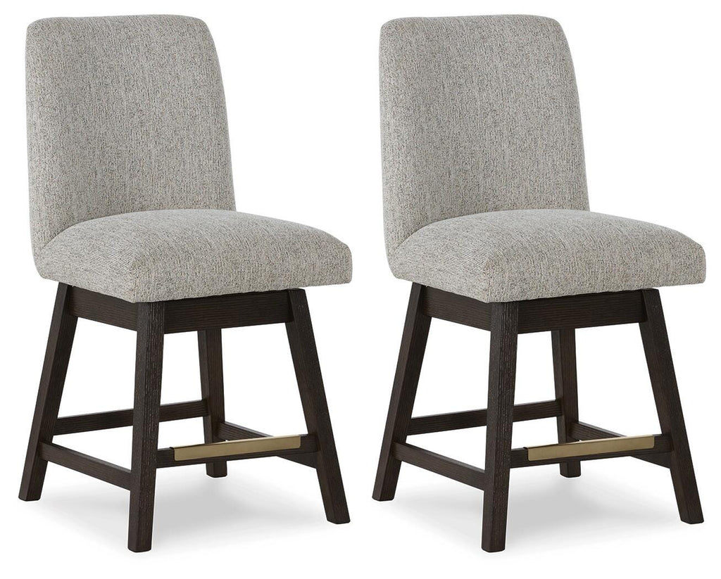 Burkhaus Counter Height Barstool in Beige/Dark Brown, angle view