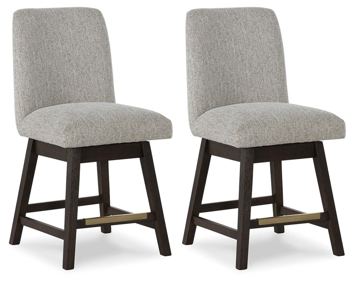 Burkhaus Counter Height Barstool in Beige/Dark Brown, angle view