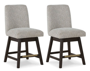 Burkhaus Counter Height Barstool in Beige/Dark Brown, angle view