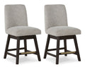 Burkhaus Counter Height Barstool in Beige/Dark Brown, angle view