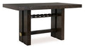Burkhaus Counter Height Dining Table in Dark Brown, angle view