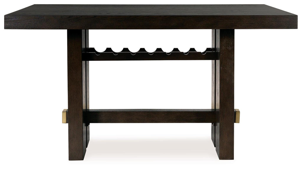 Burkhaus Counter Height Dining Table in Dark Brown, front view