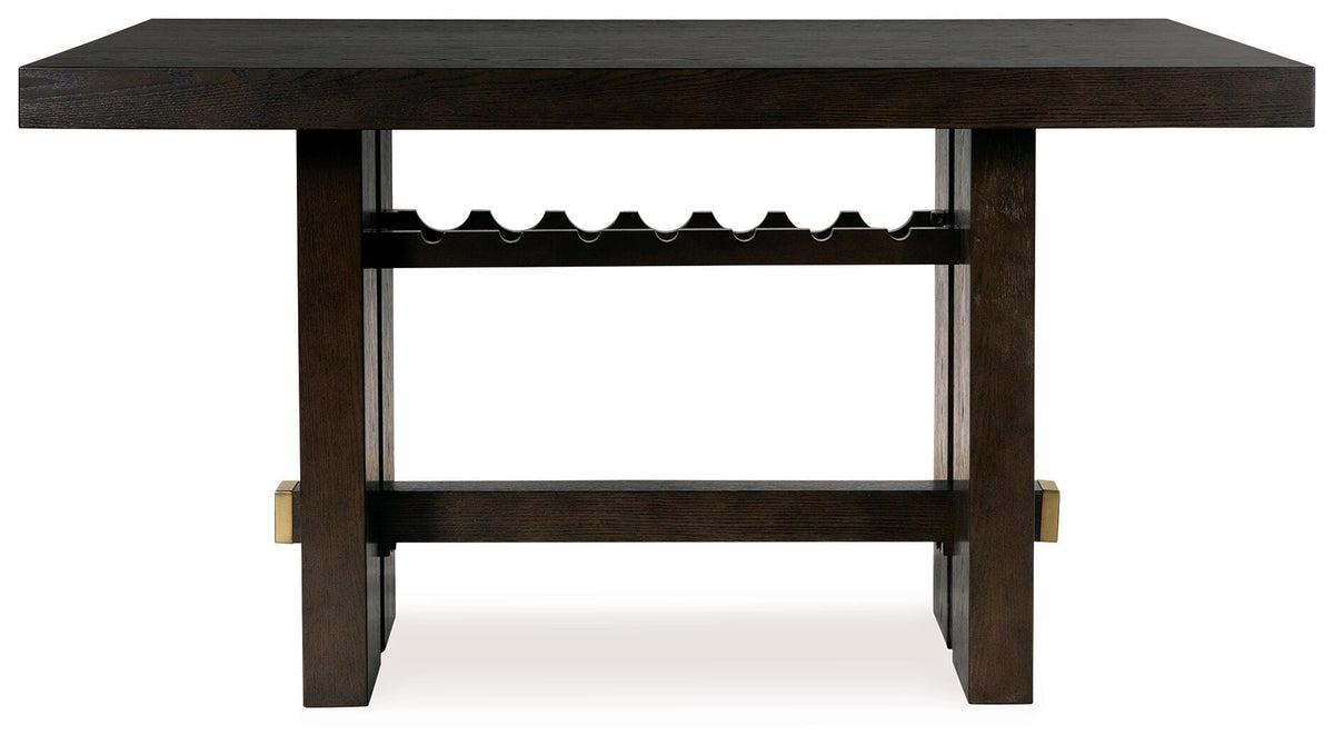 Burkhaus Counter Height Dining Table in Dark Brown, front view