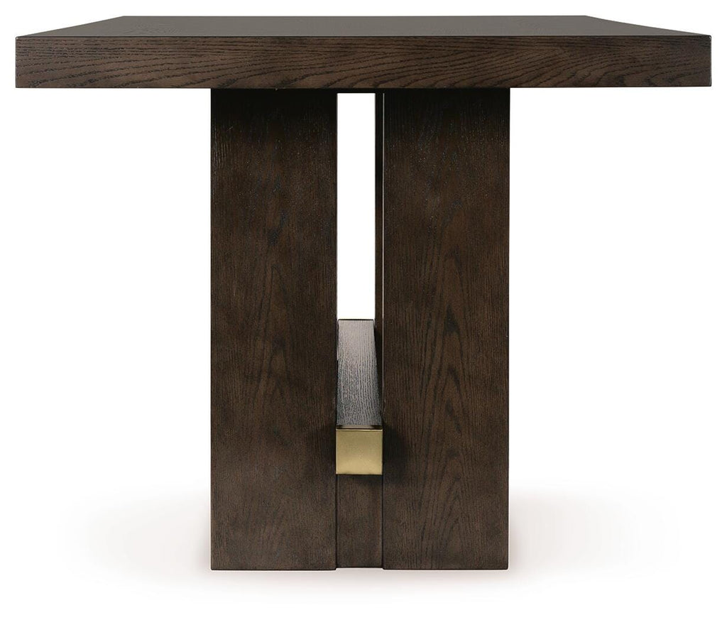 Burkhaus Counter Height Dining Table in Dark Brown, side view