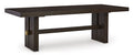 Burkhaus Dining Extension Table in Dark Brown, angle view