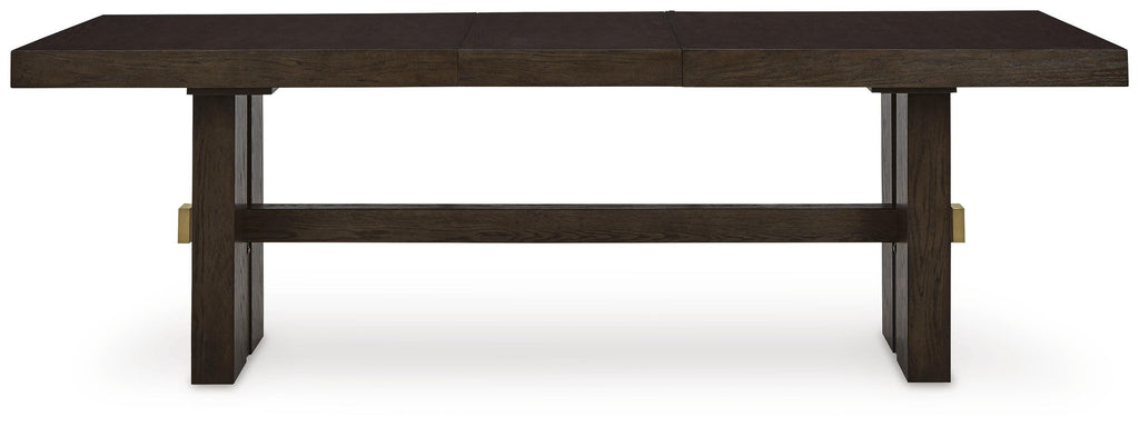 Burkhaus Dining Extension Table in Dark Brown, front view