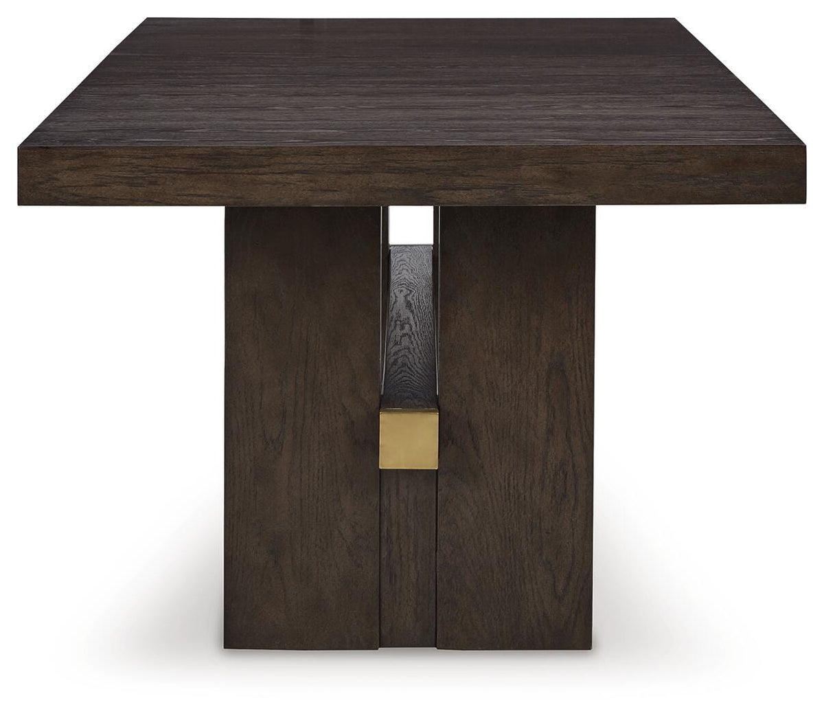 Burkhaus Dining Extension Table in Dark Brown, side view