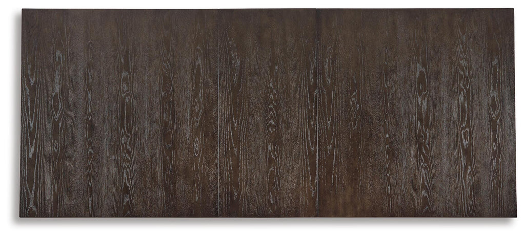 Burkhaus Dining Extension Table in Dark Brown, top view