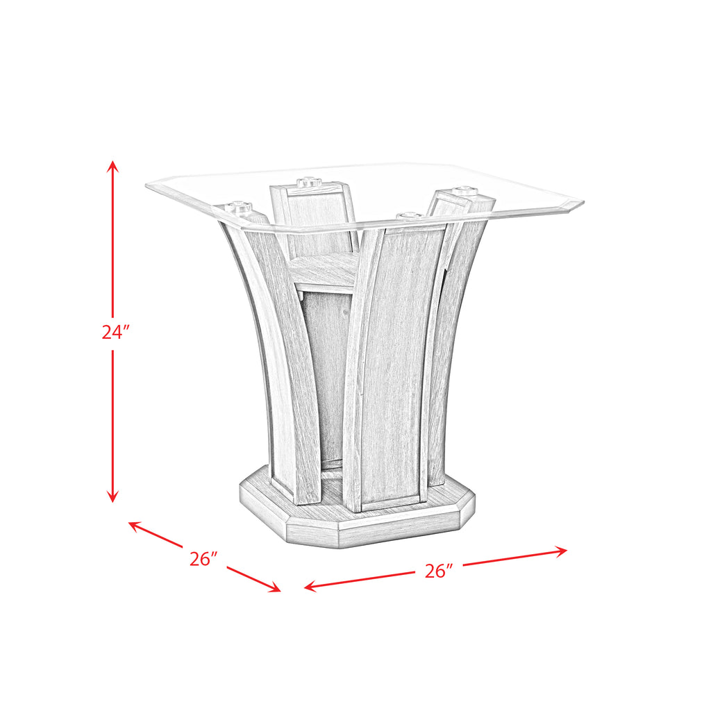 Dapper Square End Table Grey