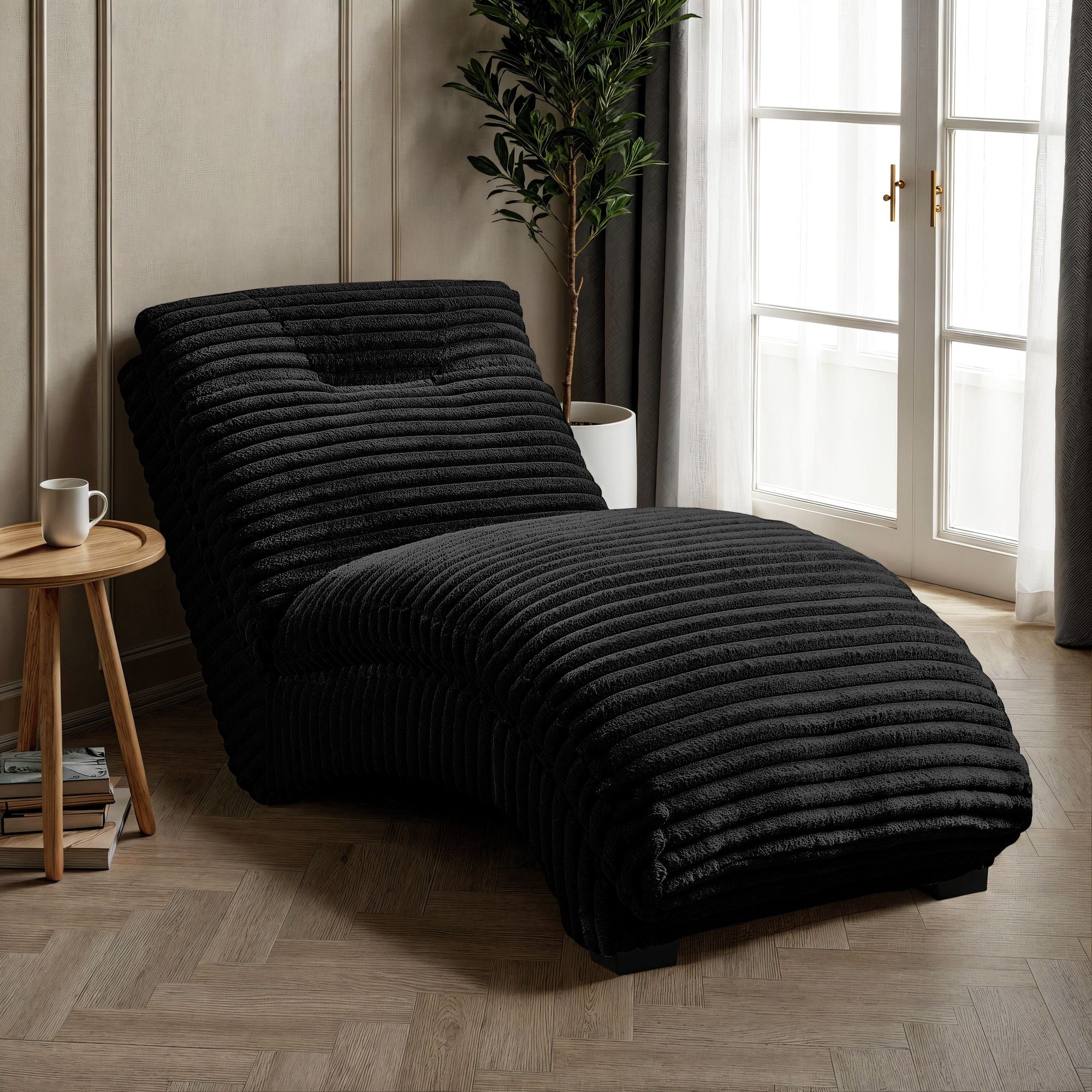 Dominick Ii Chaise In Masis Black