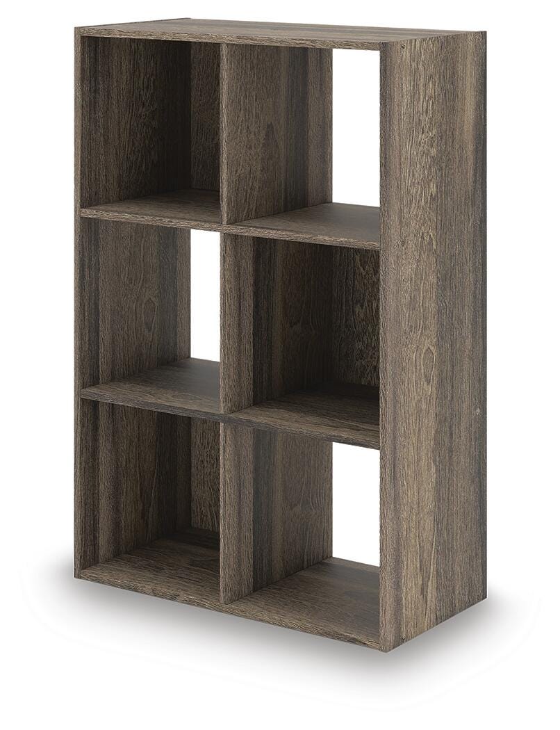Shallifer Six Cube Organizer in Brown, angle view