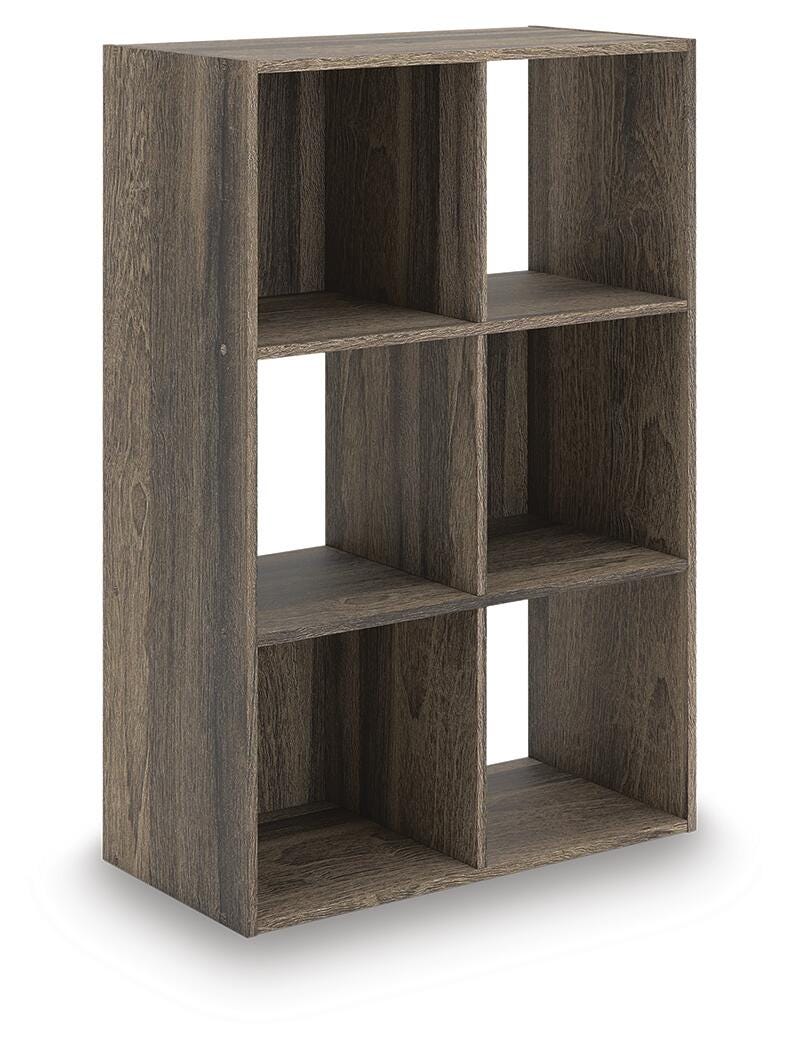 Shallifer Six Cube Organizer in Brown, angle view