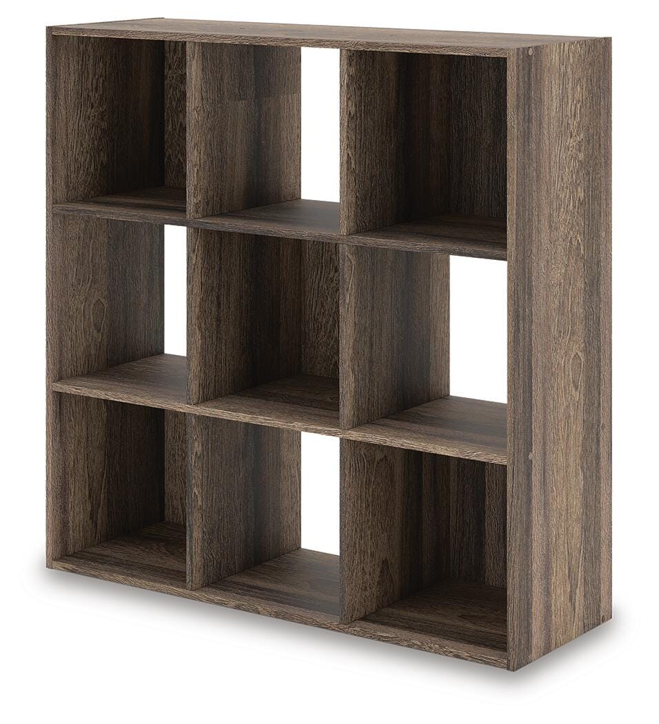 Shallifer Nine Cube Organizer in Brown, angle view