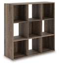 Shallifer Nine Cube Organizer in Brown, angle view